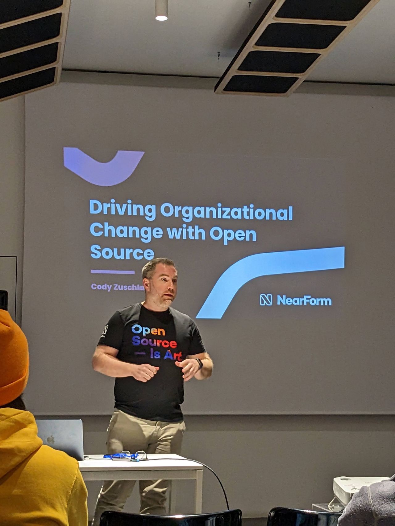 Cody introducing his talk at devfest alps